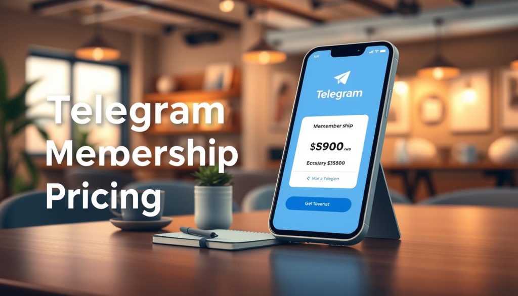 A visually appealing illustration depicting the concept of Telegram membership pricing. In the foreground, showcase a sleek digital device displaying the Telegram app, with the membership pricing clearly visible on its screen. The middle layer features a stylish, modern workspace with a small plant and a notebook, creating a professional atmosphere. In the background, include soft-focus elements of a cozy coffee shop, with warm, ambient lighting that enhances a sense of community and connection. Use a shallow depth of field to draw attention to the device while keeping the surrounding elements slightly blurred. The overall mood should be inviting and motivational, appealing to users interested in enhancing their Telegram experience. A visually appealing illustration depicting the concept of Telegram membership pricing. In the foreground, showcase a sleek digital device displaying the Telegram app, with the membership pricing clearly visible on its screen. The middle layer features a stylish, modern workspace with a small plant and a notebook, creating a professional atmosphere. In the background, include soft-focus elements of a cozy coffee shop, with warm, ambient lighting that enhances a sense of community and connection. Use a shallow depth of field to draw attention to the device while keeping the surrounding elements slightly blurred. The overall mood should be inviting and motivational, appealing to users interested in enhancing their Telegram experience.